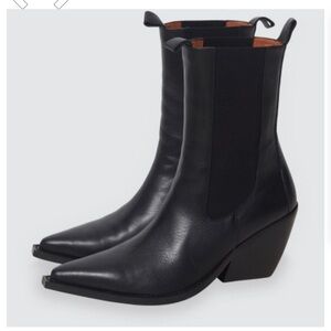 EUROPEAN FASHIO: made in Portugal DAY BIRGER Black Heeled Boots with Cuban Heel